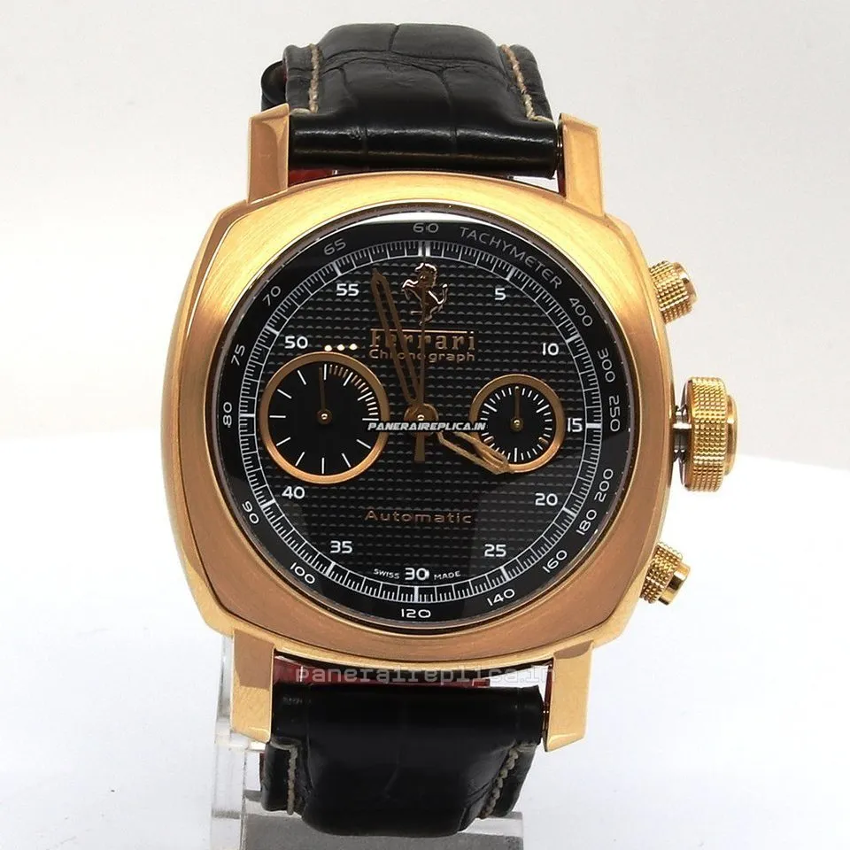 Alternative view of Fantastic Imitation Panerai Ferrari 45mm Yellow Gold Case Automatic Watch