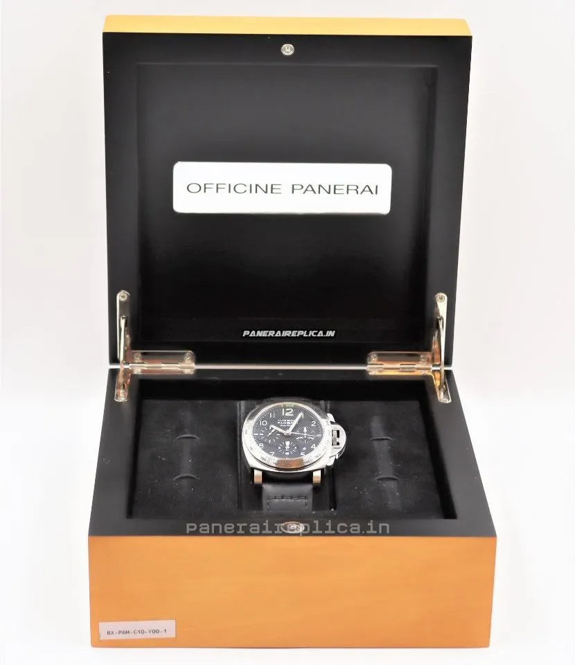 Alternative view of 1:1 Knockoff Panerai Luminor Chrono 44mm Steel Case Mens/unisex Automatic Watch