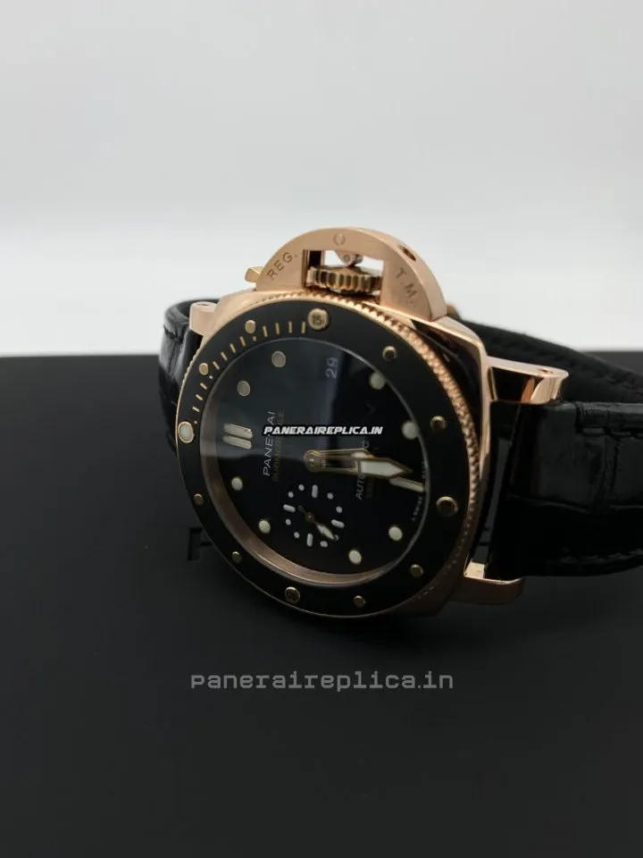 Alternative view of Nice Replica Panerai Luminor Submersible 42mm Rose Gold Case Mens/unisex Automatic Watch