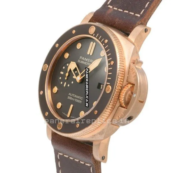 Alternative view of Pleasing Imitation Panerai Luminor Submersible 47mm Bronze Case Automatic Watch