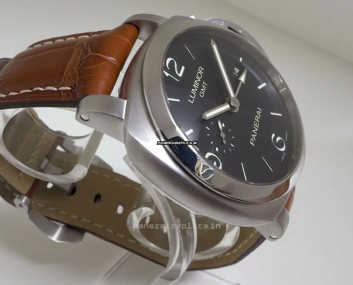 Alternative view of Fabulous Knockoff Panerai Luminor 1950 44mm Titanium Case Watch