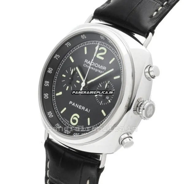 Alternative view of Cheap Clone Panerai Radiomir Chronograph 45mm Steel Case Automatic Watch