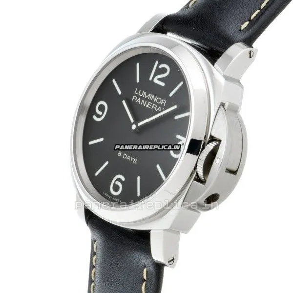Alternative view of Remarkable Knockoff Panerai Luminor Base 44mm Steel Case Manual Winding Watch
