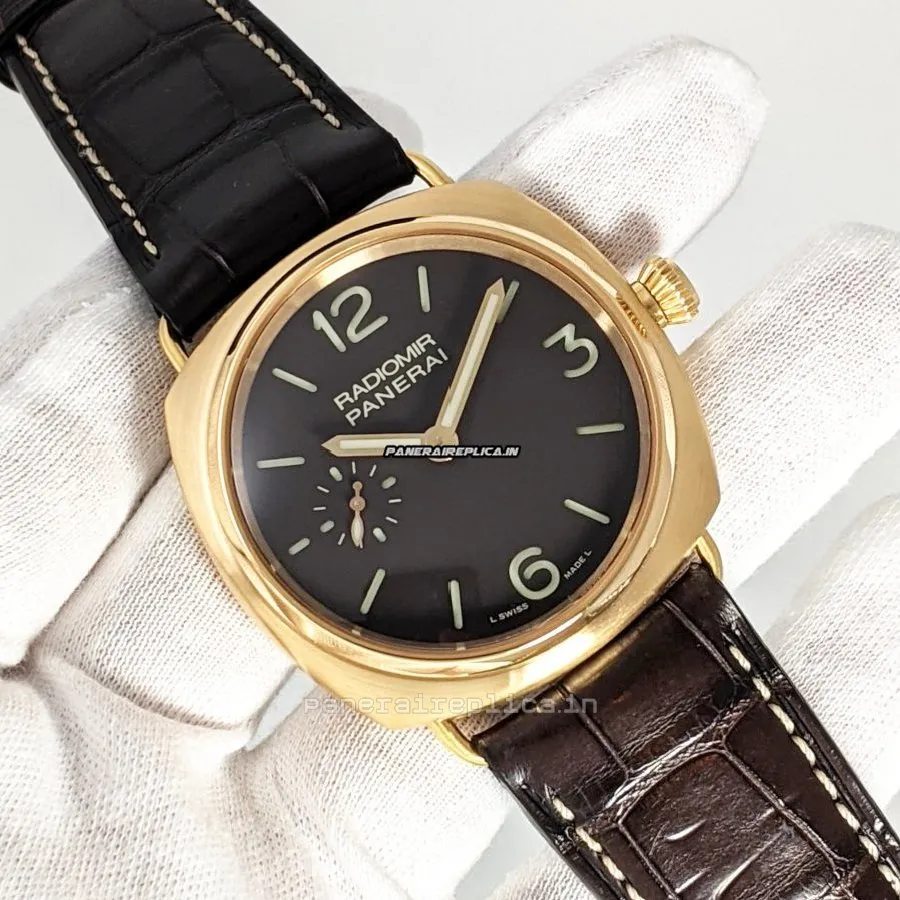 Alternative view of Mind-boggling Fake Panerai Radiomir 42mm Rose Gold Case Mens/unisex Manual Winding Watch