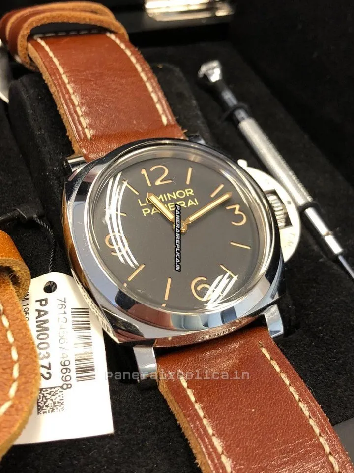 Alternative view of Excellent Replica Panerai Luminor 1950 47mm Steel Case Mens/unisex Manual Winding Watch