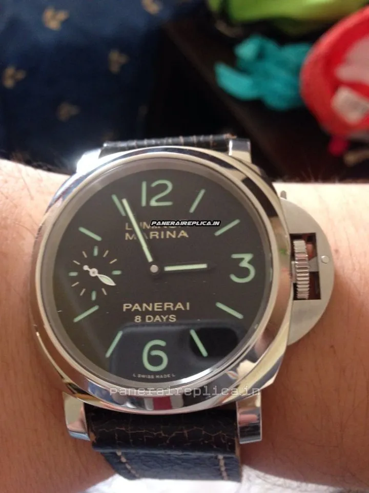 Alternative view of 1:1 Replica Panerai Luminor Marina 44mm Steel Case Mens/unisex Manual Winding Watch