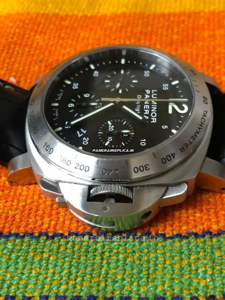 Alternative view of Luxury Replica Panerai Luminor Chrono 44mm Steel Case Mens/unisex Automatic Watch