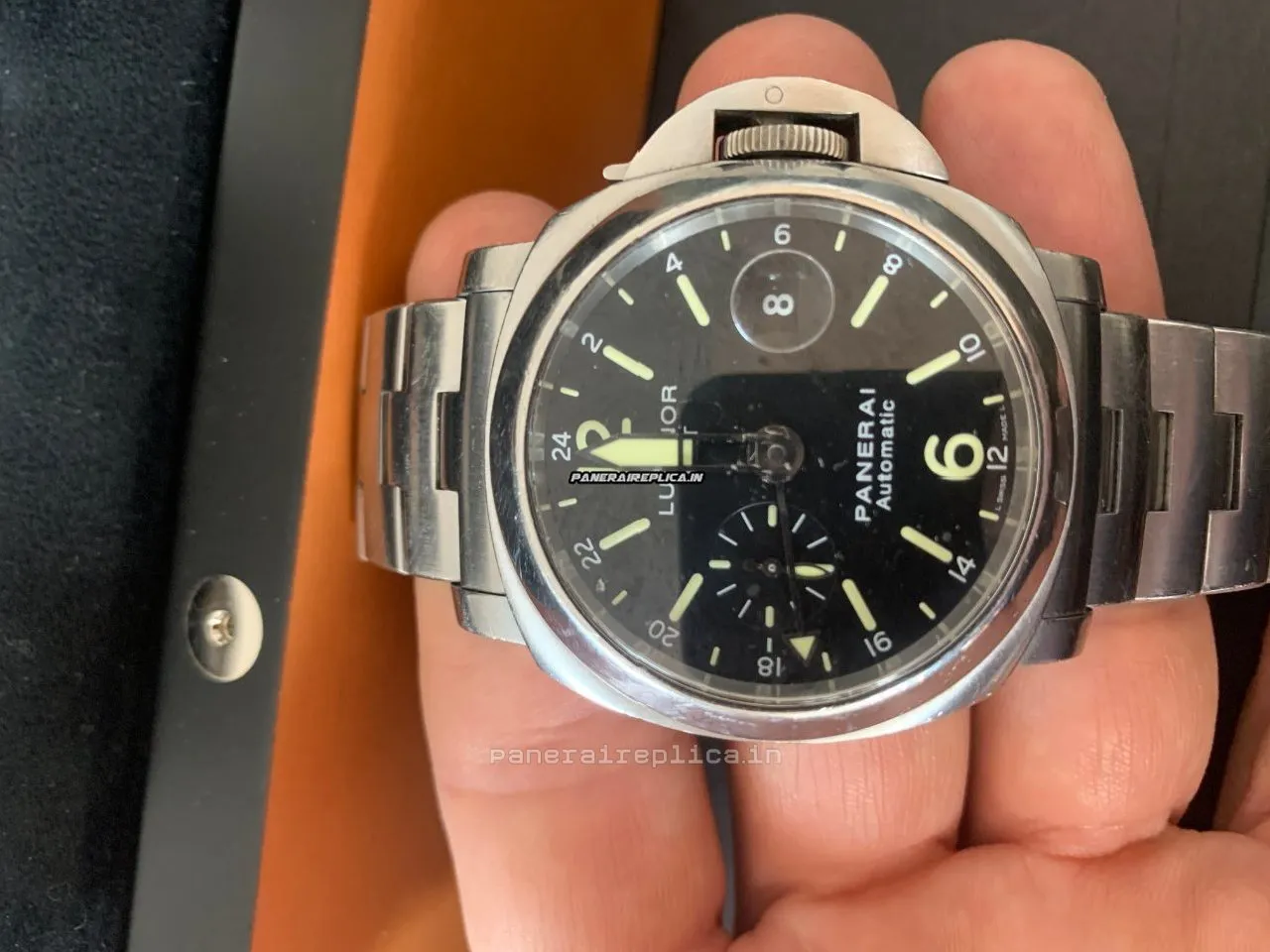 Alternative view of Nice Clone Panerai Luminor Gmt Automatic 44mm Steel Case Mens/unisex Automatic Watch