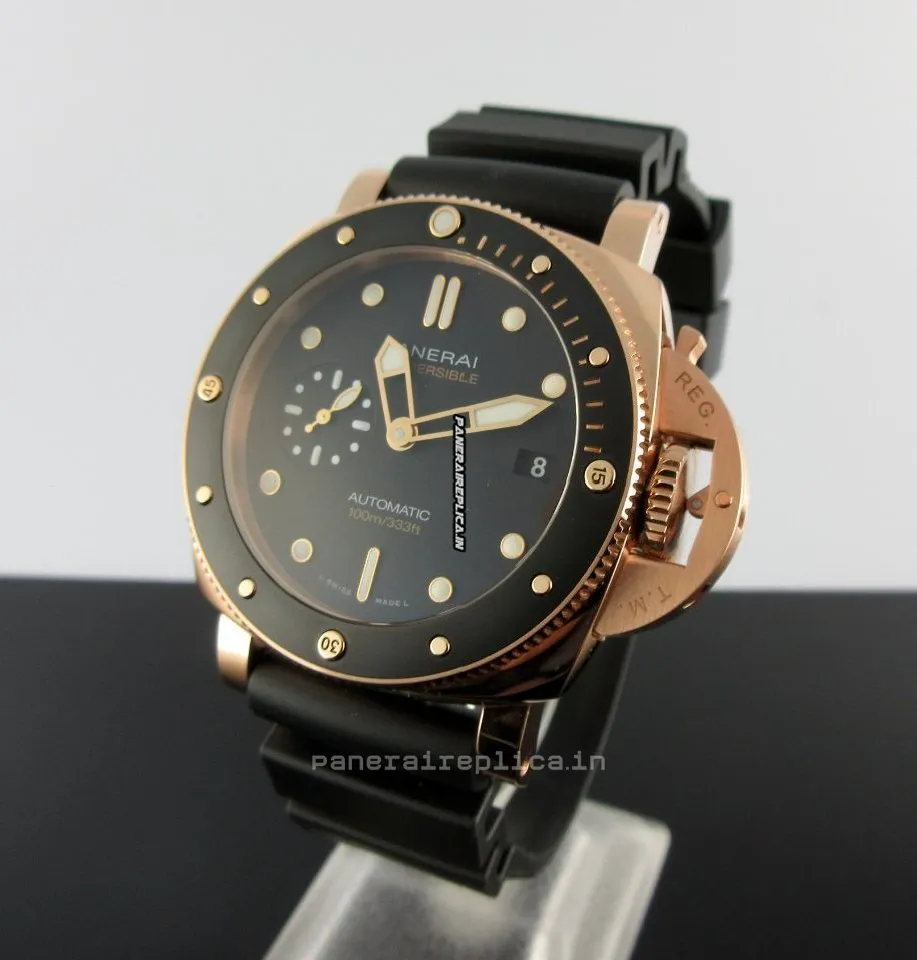 Alternative view of Affordable Fake Panerai Luminor Submersible 42mm Rose Gold Case Mens/unisex Automatic Watch