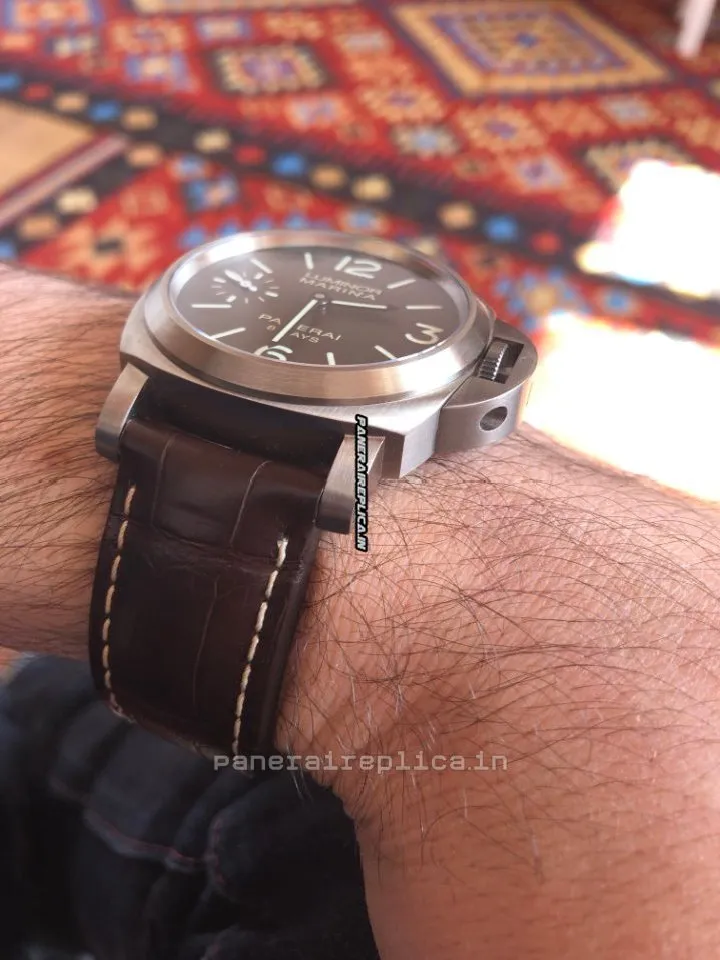 Alternative view of Beautiful Copy Panerai Luminor Marina 44mm Titanium Case Mens/unisex Manual Winding Watch