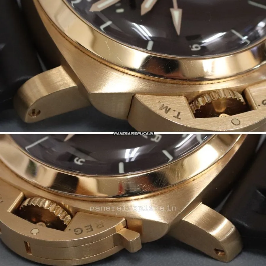 Alternative view of Perfect Replica Panerai Luminor 1950 44mm Rose Gold Case Manual Winding Watch