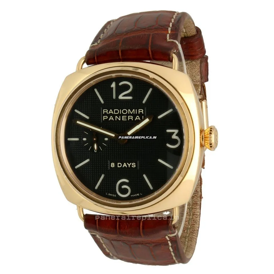 Alternative view of Unique Copies Panerai Radiomir 8 Days Gmt 45mm Rose Gold Case Mens/unisex Manual Winding Watch