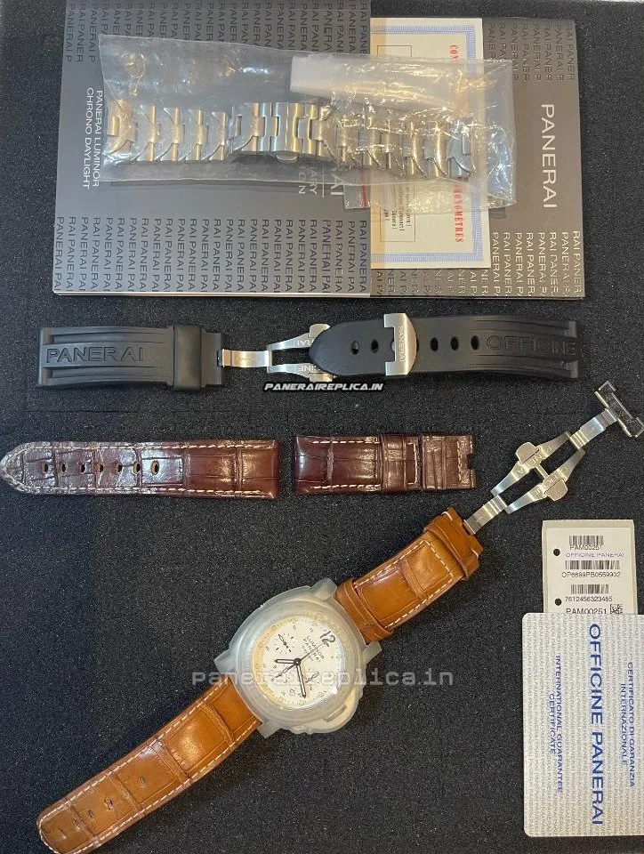 Alternative view of Mind-boggling Replica Panerai Luminor Chrono 44mm Steel Case Mens/unisex Automatic Watch