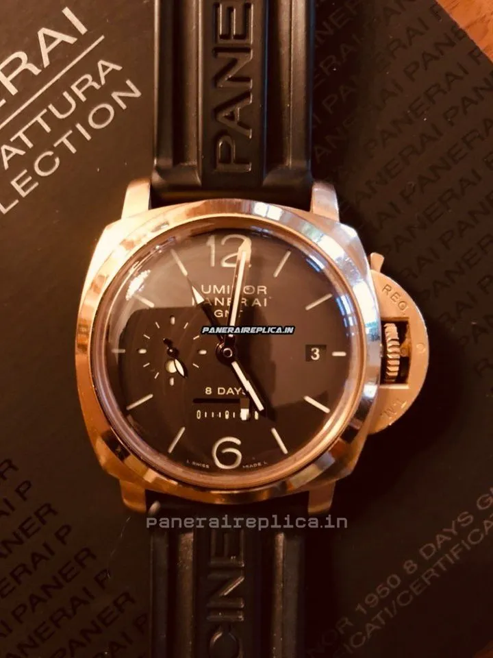 Alternative view of Attractive Replica Panerai Luminor 1950 44mm Rose Gold Case Mens/unisex Manual Winding Watch