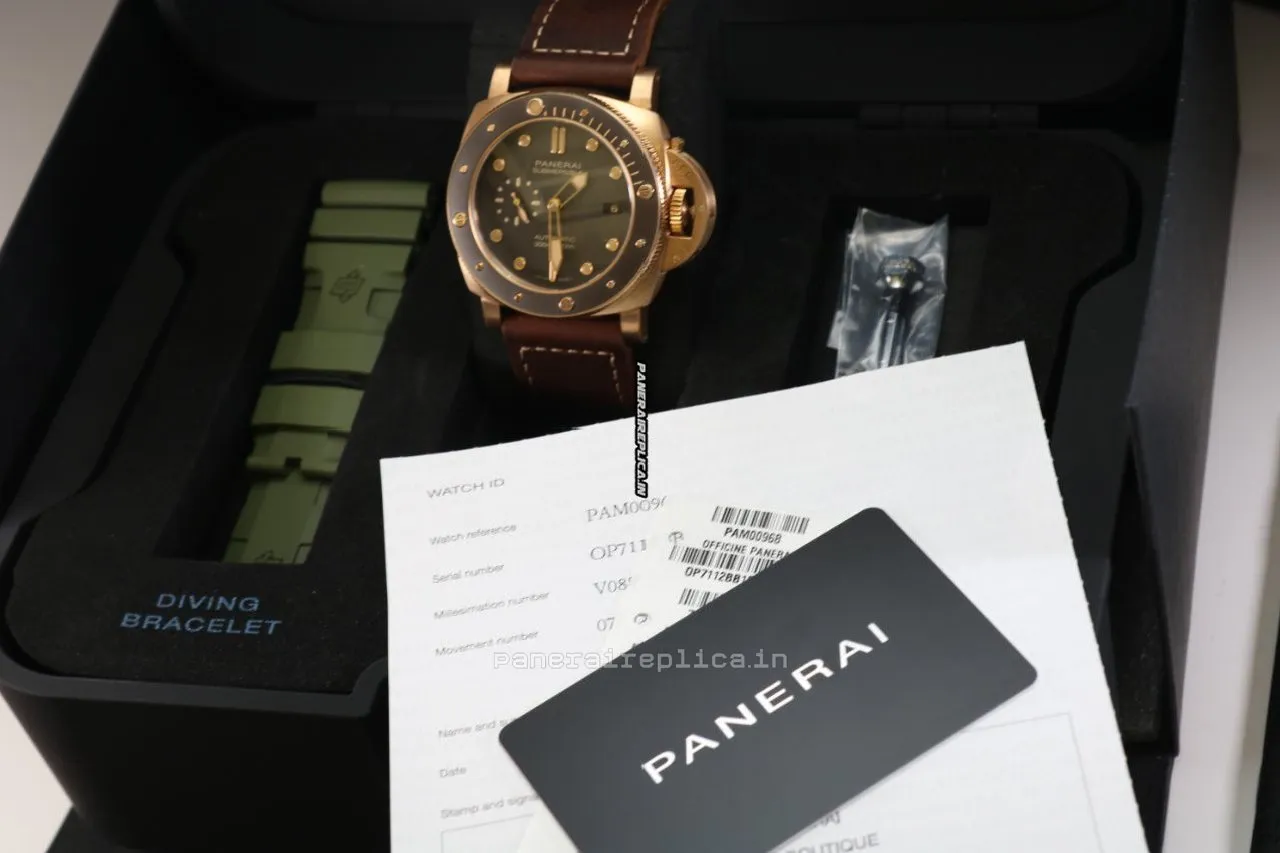 Alternative view of Superior Fake Panerai Luminor Submersible 47mm Bronze Case Mens/unisex Automatic Watch