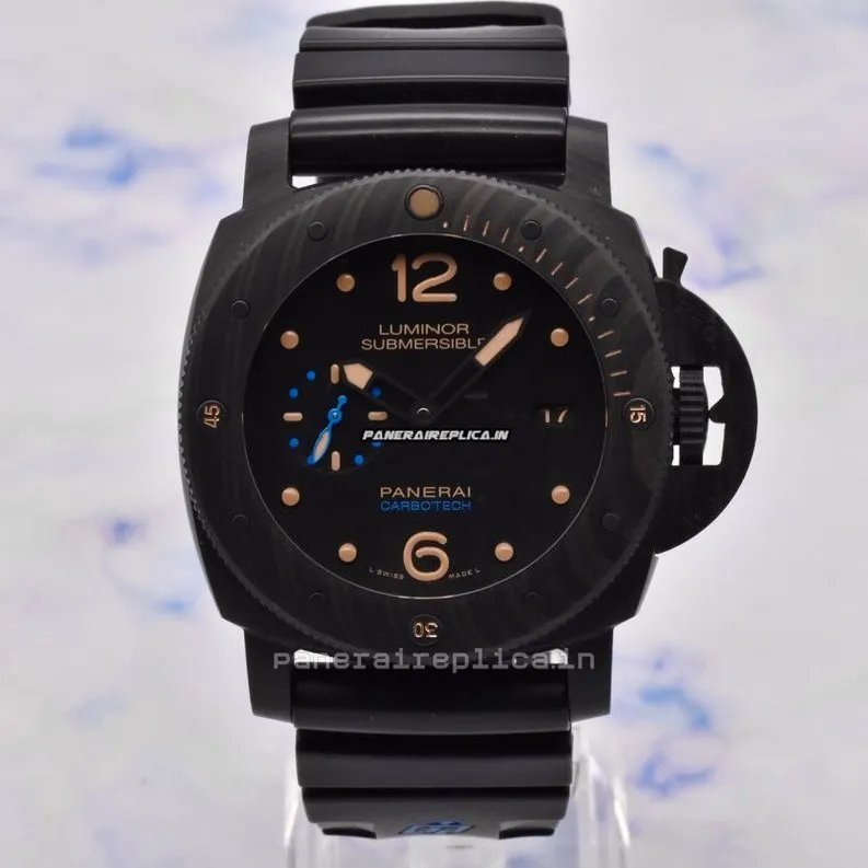 Terrific Replica Panerai Luminor Submersible 47mm Carbon Case Mens/unisex Automatic Watch