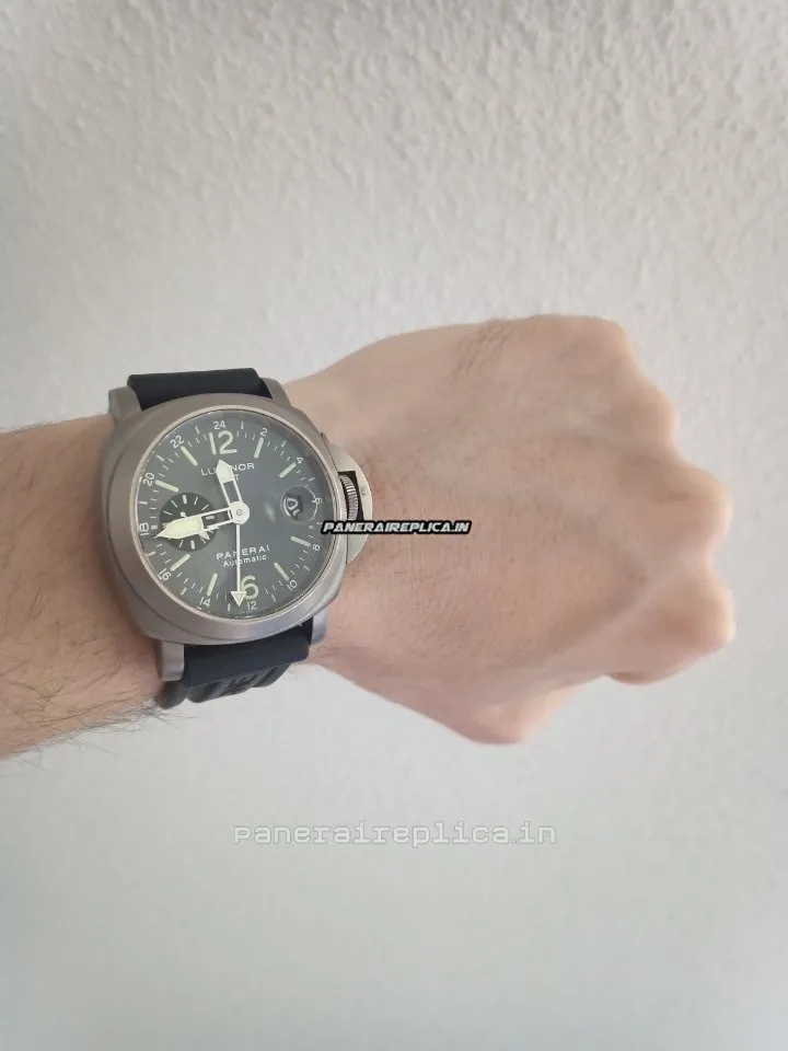 Alternative view of Attractive Clone Panerai Luminor Gmt Automatic 44mm Titanium Case Mens/unisex Manual Winding Watch