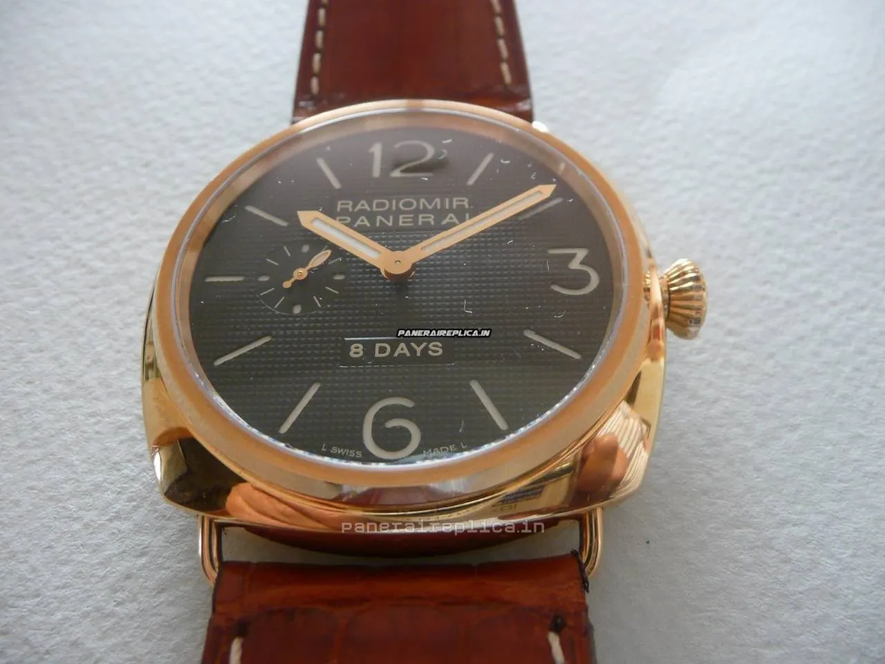 Alternative view of Cool Replica Panerai Radiomir 8 Days Gmt 45mm Rose Gold Case Mens/unisex Manual Winding Watch