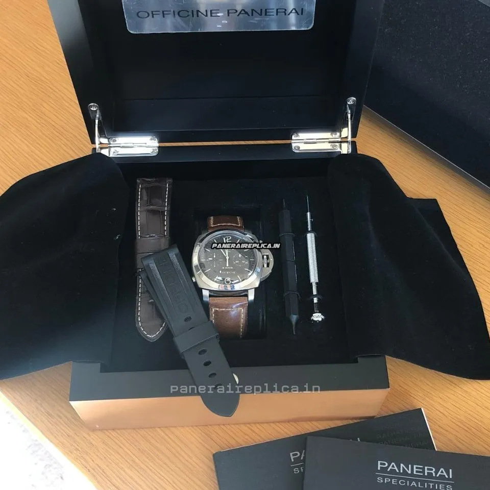 Alternative view of Defect Replica Panerai Luminor 1950 44mm Titanium Case Mens/unisex Manual Winding Watch