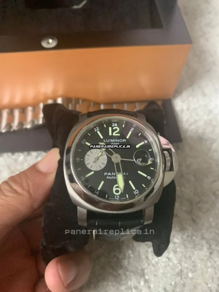 Alternative view of Mind-boggling Fake Panerai Luminor Gmt Automatic 44mm Titanium Case Mens/unisex Automatic Watch