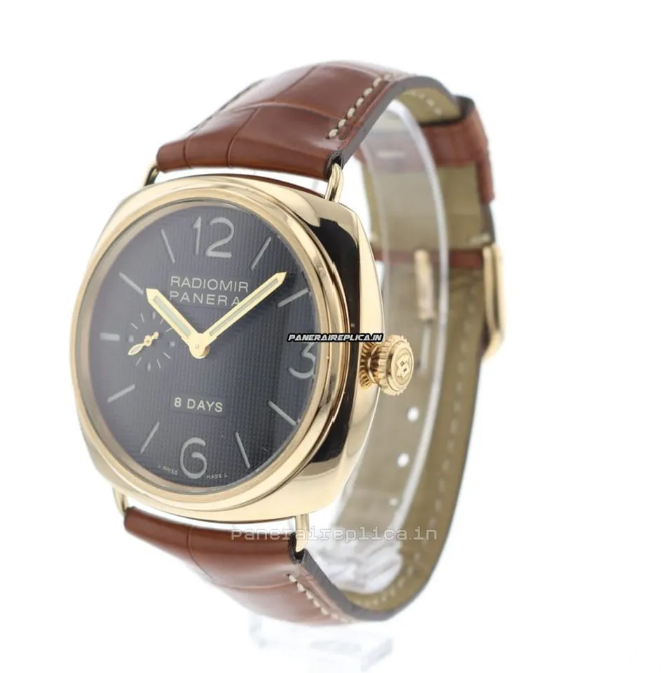 Alternative view of Incredible Copy Panerai Radiomir 8 Days Gmt 45mm Rose Gold Case Mens/unisex Manual Winding Watch