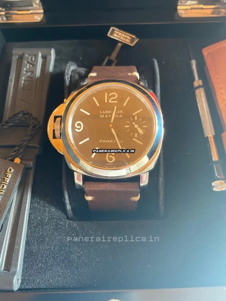 Alternative view of Excellent Fakes Panerai Luminor Marina 44mm Steel Case Mens/unisex Manual Winding Watch