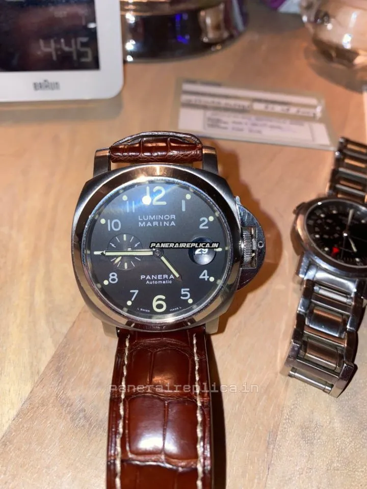 Alternative view of Attractive Knockoff Panerai Luminor Marina 44mm Steel Case Mens/unisex Automatic Watch