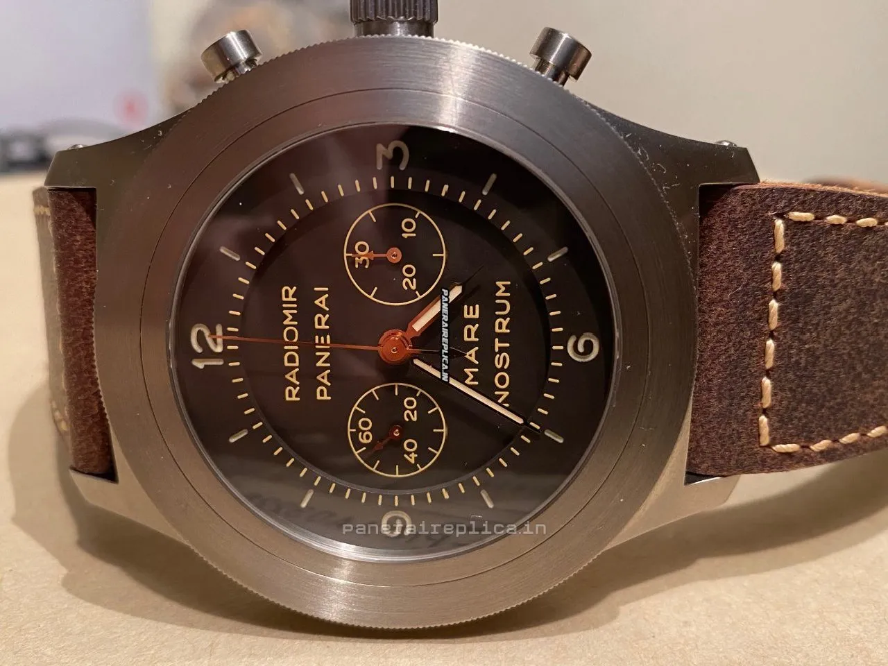 Alternative view of Marvellous Replica Panerai Mare Nostrum 52mm Titanium Case Mens/unisex Manual Winding Watch