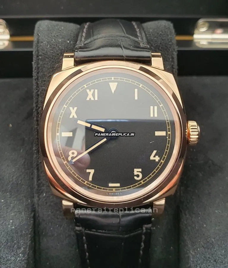 Fantastic Replica Panerai Panerai Watches 42mm Rose Gold Case Manual Winding Watch