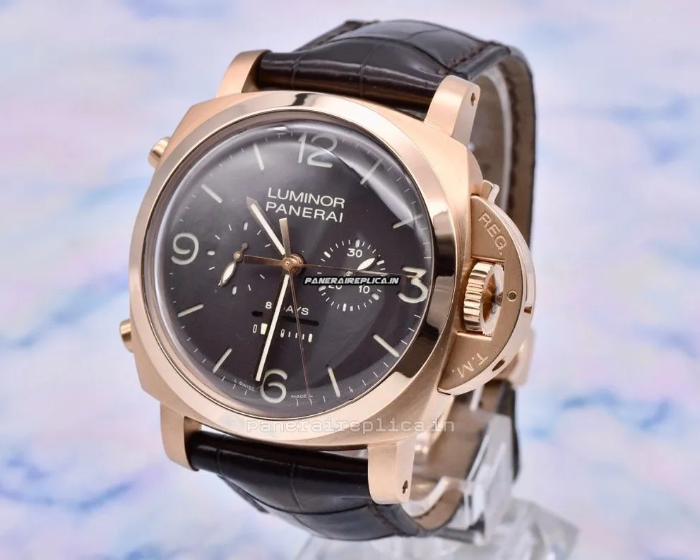 Alternative view of Design Replica Panerai Special Editions 47mm Rose Gold Case Mens/unisex Manual Winding Watch