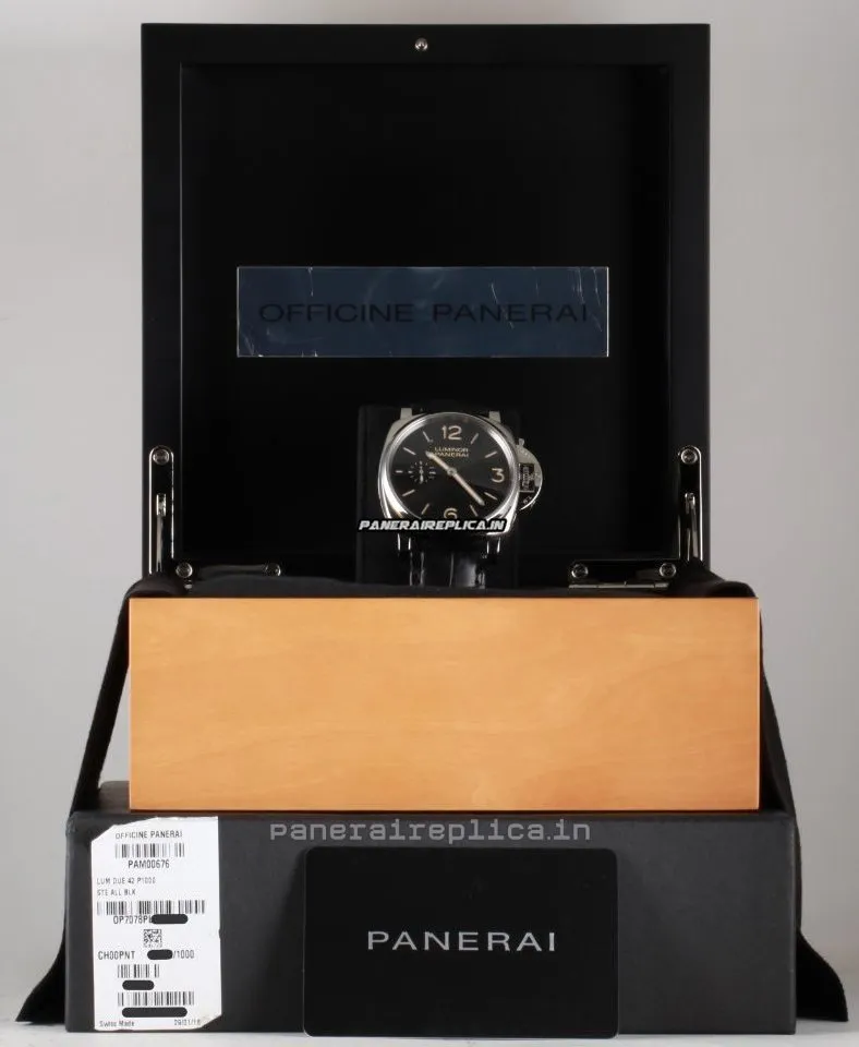 Alternative view of Superior Clone Panerai Luminor Due 42mmmm Steel Case Automatic Watch