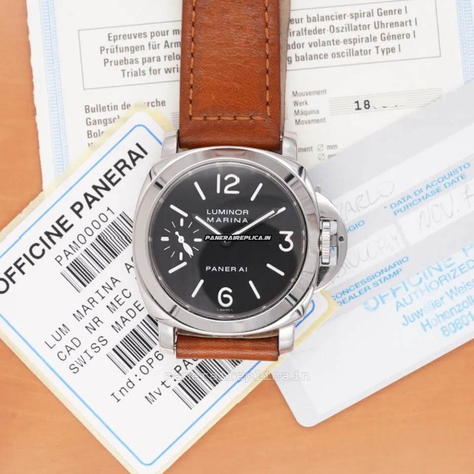 Fine Copy Panerai Luminor Marina 44mm Steel Case Mens/unisex Manual Winding Watch