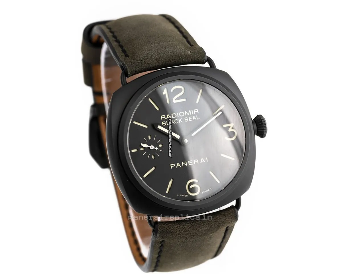 Alternative view of Great Replica Panerai Radiomir Black Seal 45mm Ceramic Case Mens/unisex Manual Winding Watch