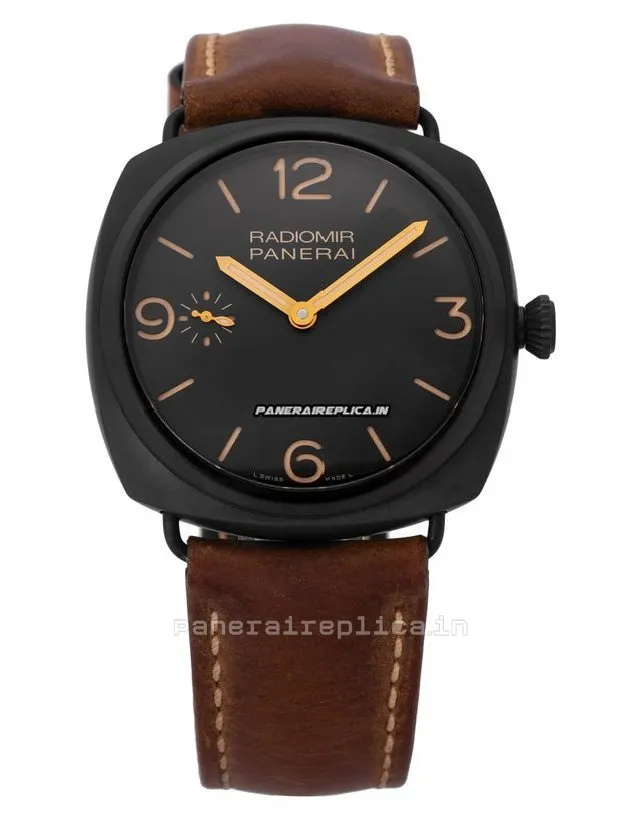 Alternative view of Attractive Fake Panerai Radiomir 3 Days Gmt 47mm Ceramic Case Mens/unisex Manual Winding Watch