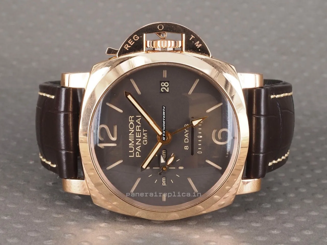 Ideal Clone Panerai Luminor 1950 44mm Rose Gold Case Mens/unisex Manual Winding Watch