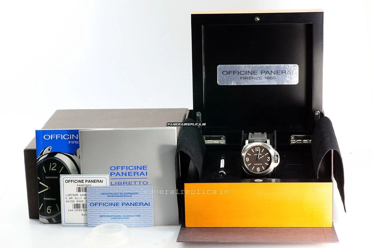 Alternative view of Special Knockoff Panerai Luminor Base 44mm Titanium Case Manual Winding Watch