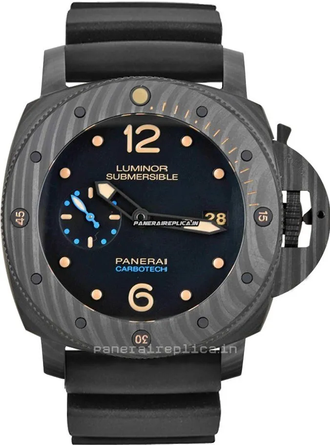 Good Fakes Panerai Luminor Submersible 47mm Carbon Case Mens/unisex Automatic Watch