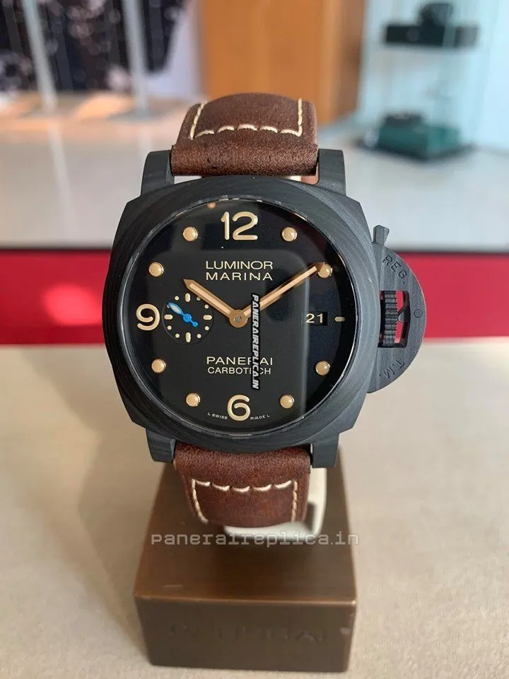 Alternative view of Wonderful Clone Panerai Luminor Marina 44mm Carbon Case Mens/unisex Automatic Watch