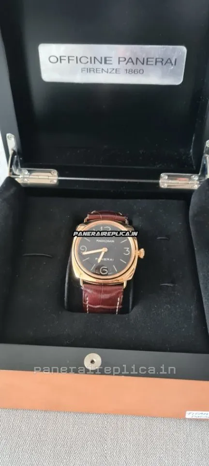 Marvellous Replica Panerai Radiomir 45mm Rose Gold Case Manual Winding Watch