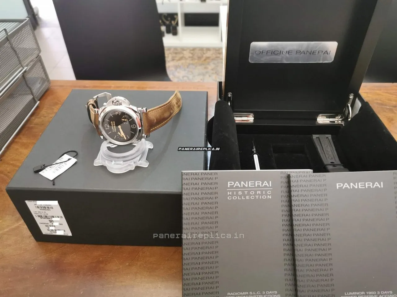 Alternative view of Marvellous Knockoff Panerai Luminor 1950 47mm Steel Case Mens/unisex Manual Winding Watch