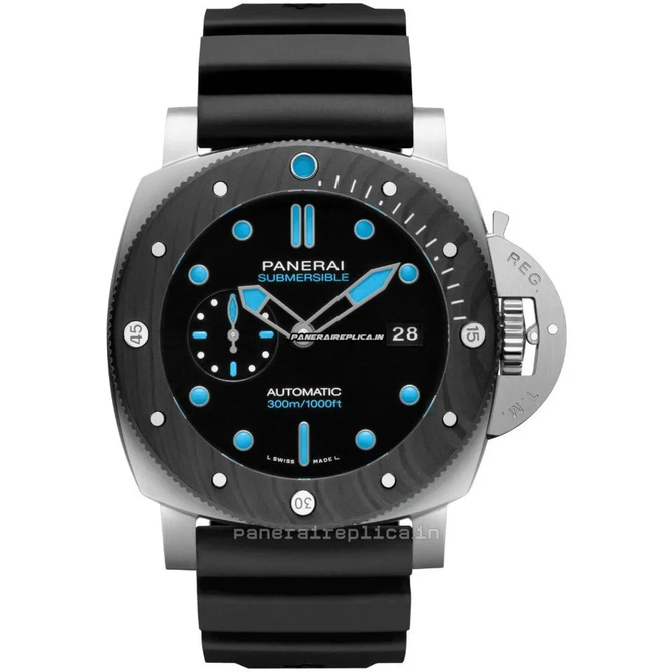 Lovely Fake Panerai Luminor Submersible 47mm Carbon Case Mens/unisex Automatic Watch