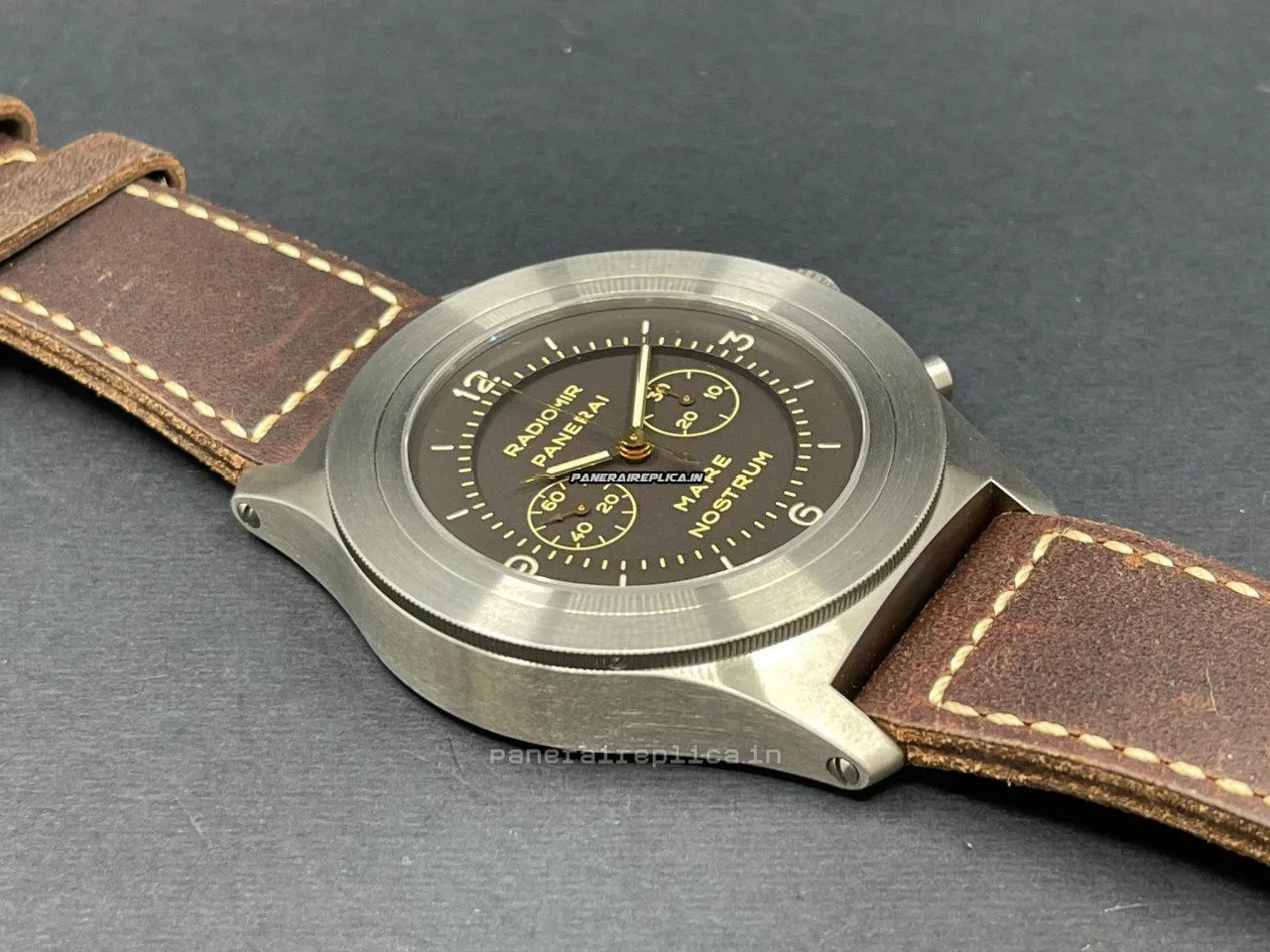 Alternative view of Marvellous Fake Panerai Panerai Watches 52mm Titanium Case Manual Winding Watch