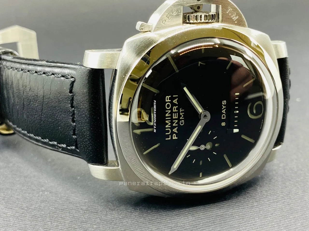Alternative view of High-end Copy Panerai Luminor 1950 44mm Steel Case Manual Winding Watch