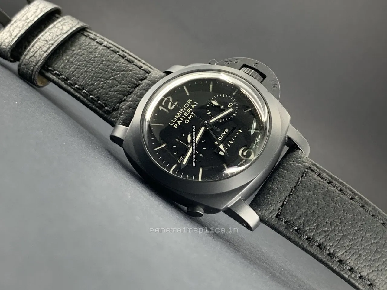 Alternative view of Appealing Replica Panerai Luminor 1950 44mm Ceramic Case Manual Winding Watch