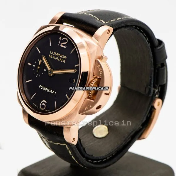 Alternative view of Popular Replica Panerai Luminor Marina 42mm Rose Gold Case Mens/unisex Automatic Watch