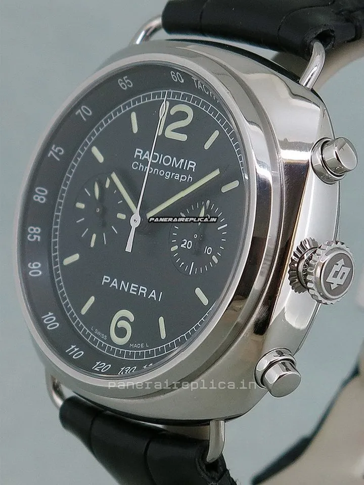Alternative view of Aaa Fakes Panerai Radiomir Chronograph 45mm Steel Case Automatic Watch