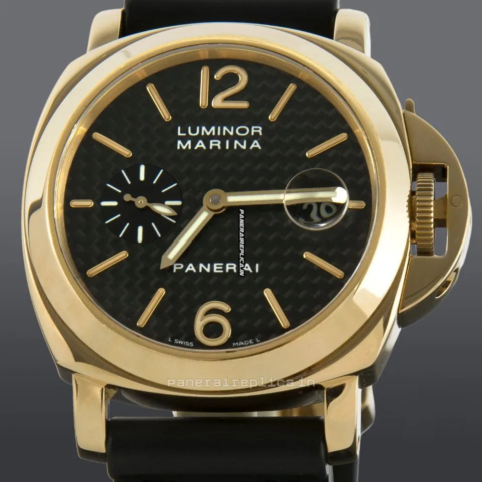 Alternative view of Neat Fake Panerai Luminor Marina 44mm Yellow Gold Case Mens/unisex Automatic Watch