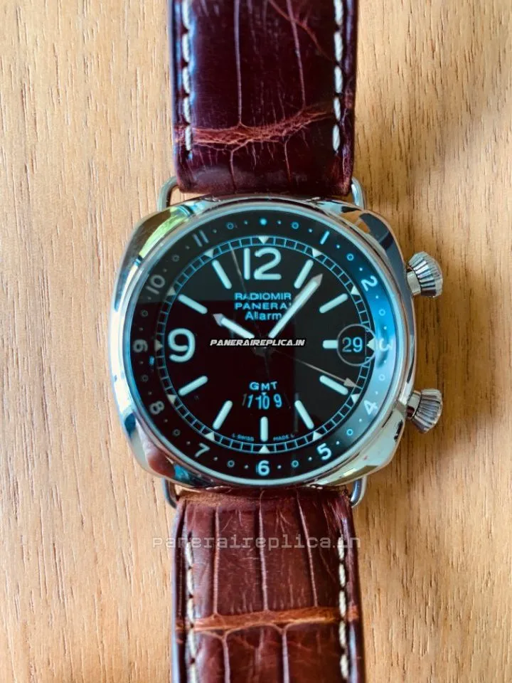 Amazing Clone Panerai Radiomir Gmt 42mm Steel Case Mens/unisex Automatic Watch