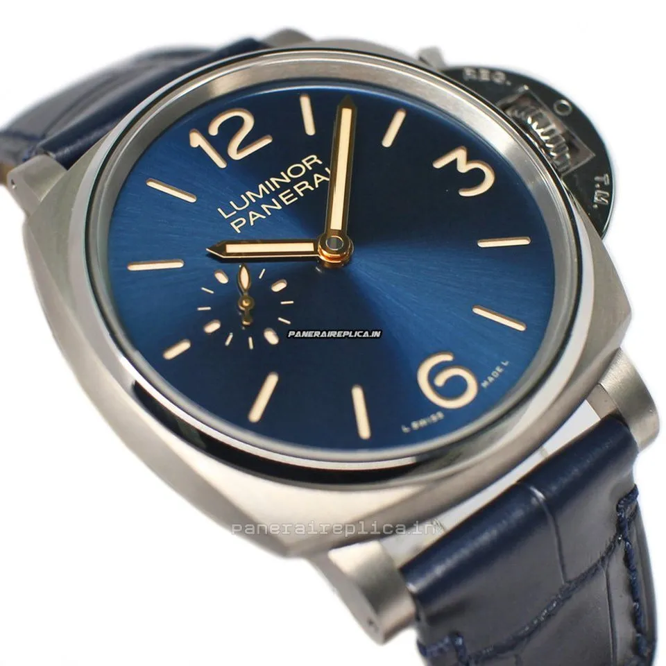 Alternative view of High-end Copies Panerai Luminor Due 42mm Titanium Case Manual Winding Watch