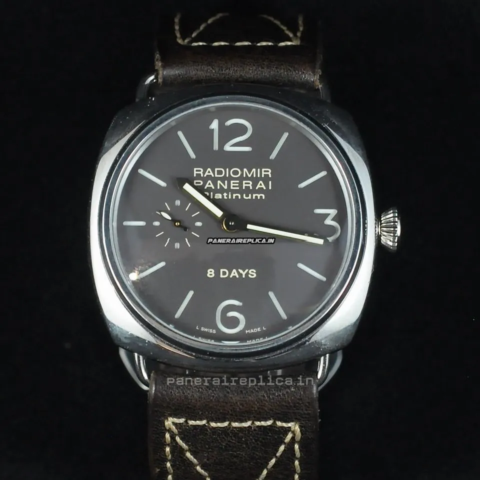 Durable Knockoff Panerai Radiomir Black Seal 45mm Platinum Case Mens/unisex Manual Winding Watch
